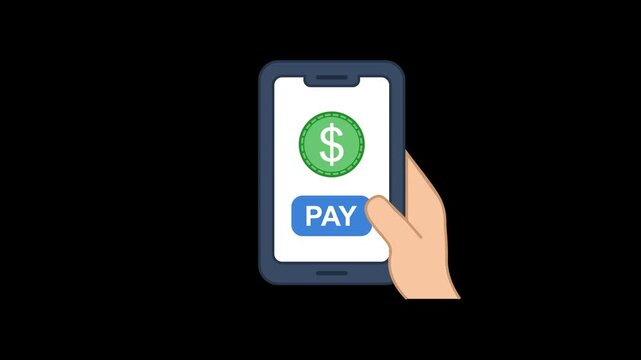 Payment Icon Animation with Transparent Background. Full HD. 4K