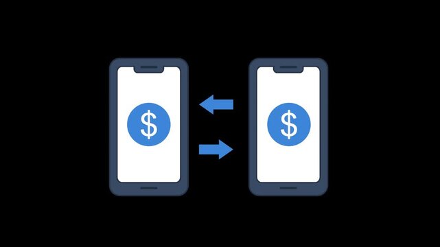 Money Transfer Icon Animation with Transparent Background. Full HD. 4K