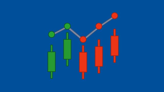 Stock Icon Animation with Green Background. Full HD. 4K