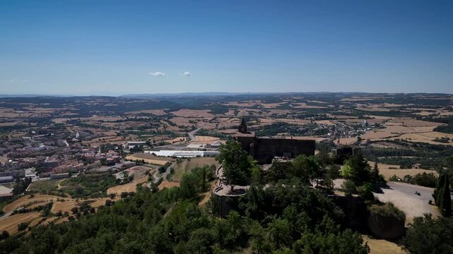 4K drone footage of Castellvell Castle of Solsona, Catalonia, Spain. High quality 4k footage