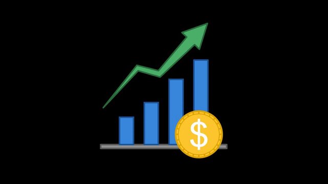 Profit Icon Animation with Transparent Background. Full HD. 4K