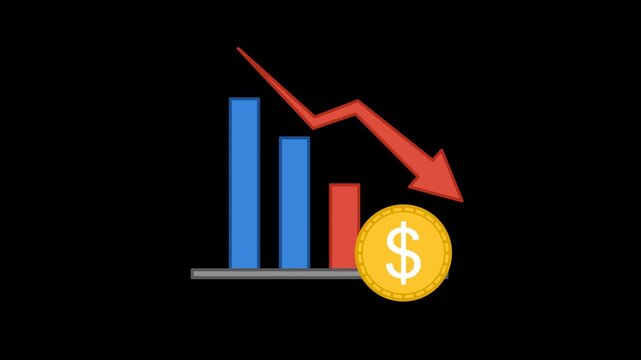 Loss Icon Animation with Transparent Background. Full HD. 4K