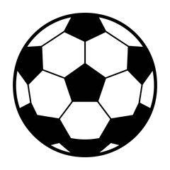 Fototapeta premium Black and White Soccer Ball Icon Set on White Background