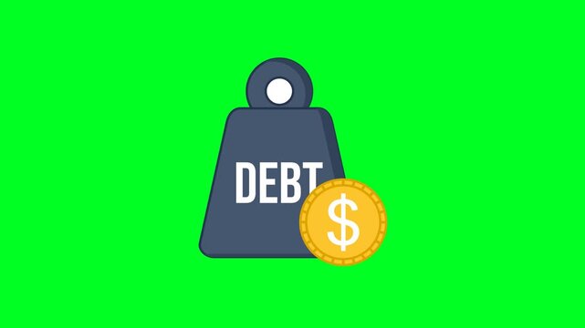 Liabilities Icon Animation with Green Background. Full HD. 4K