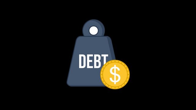 Liabilities Icon Animation with Transparent Background. Full HD. 4K