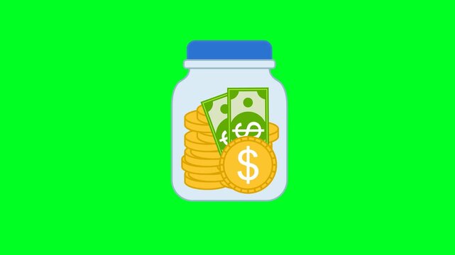 Emergency fund Icon Animation with Green Background. Full HD. 4K