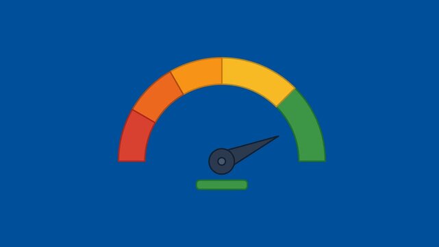 Credit Score Icon Animation with Green Background. Full HD. 4K