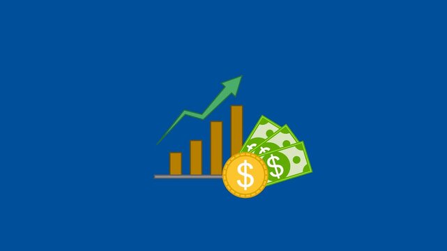 Compound interest Icon Animation with Green Background. Full HD. 4K