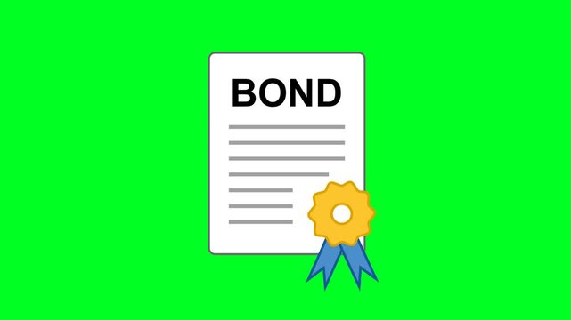 Bonds Icon Animation with Green Background. Full HD. 4K