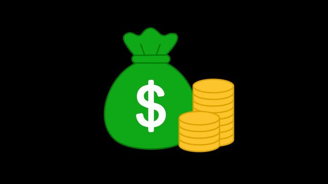 Dividend Icon Animation with Transparent Background. Full HD. 4K