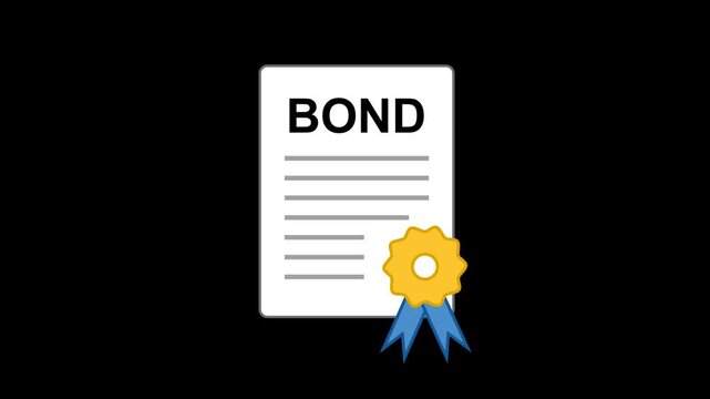 Bonds Icon Animation with Transparent Background. Full HD. 4K