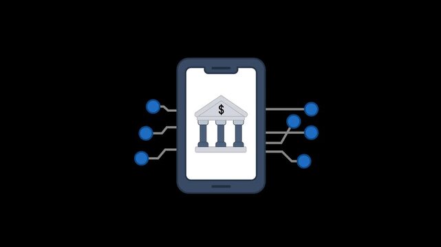 Fintech Icon Animation with Transparent Background. Full HD. 4K
