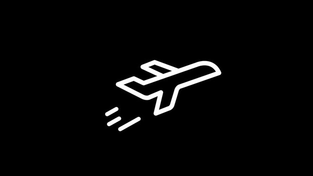 Simple plane icon flays icon animation concept, simple flat plane animation, Simple Flat Airplane Icon Animation