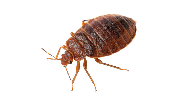Detailed wildlife macro photograph of parasitic common bed bug insect crawling