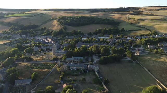 Petit village anglais vue du ciel de Abbotsbury dans le Weymouth au Royaume-Uni