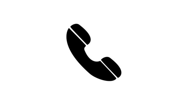 black Smart phone call ring icon animation on black background phone call ring icon animation video