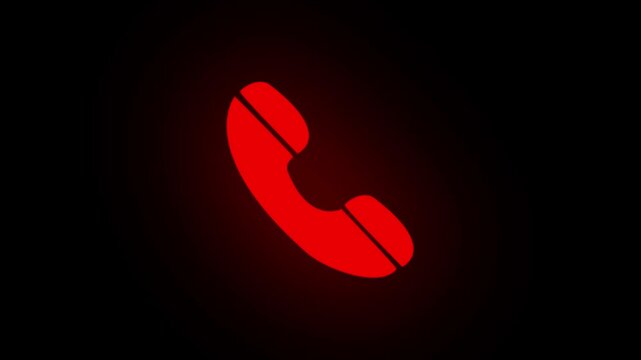 glow rad Smart phone call ring icon animation on black background phone call ring icon animation video