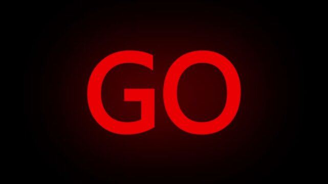 glow rad go text animation on black background