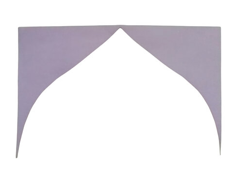 Purple pointed arch shape icon for architectural design and graphic elements isolated on transparent background