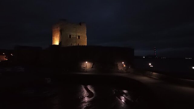 Aerial view of Carrickfergus Castle in Northern Ireland