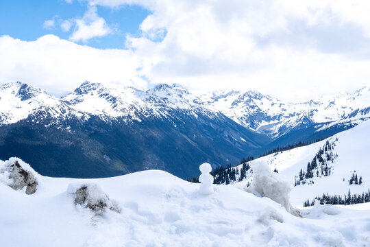 Views from the snow walls on Whistler Mountain in May