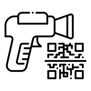 Scan QR Code icon. Outline style