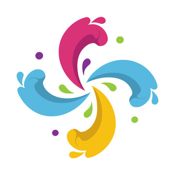Colorful abstract splashes and dots