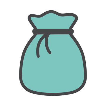 Teal drawstring bag icon