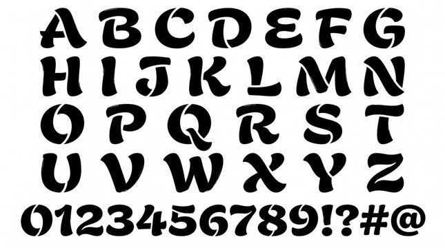 Versatile stencil font character set for creative typography and design projects, perfect for educational resources