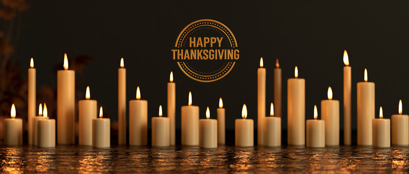 Candles Golden Light Warm Atmosphere Dark Background Banner