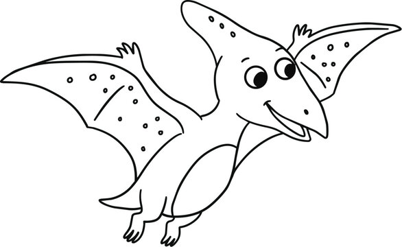 pterodactyl dinosaurs outline kids coloring outline