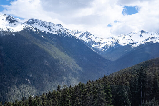 Views from the Peak to Peak gondola in Whistler in May