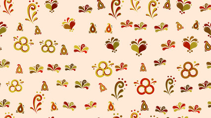 Seamless pattern of stylized floral and paisley motifs © kipeh