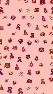 Seamless pattern of stylized graphic elements
