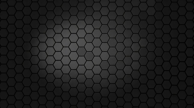 Abstract dark hexagonal pattern with digital pixel effect
