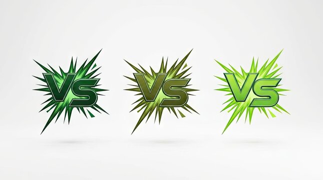 Versus battle logo icons in comic book style.
