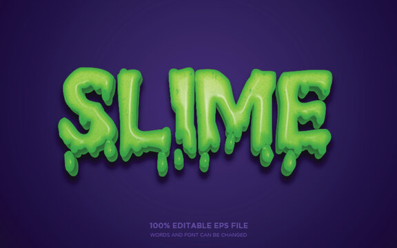 Green slime 3D editable text style effect 