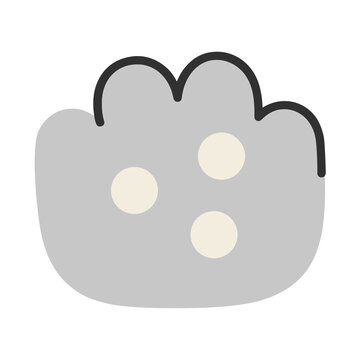 Gray cloud with three light circles