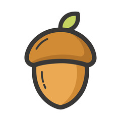 Stylized acorn with a leaf © jepri