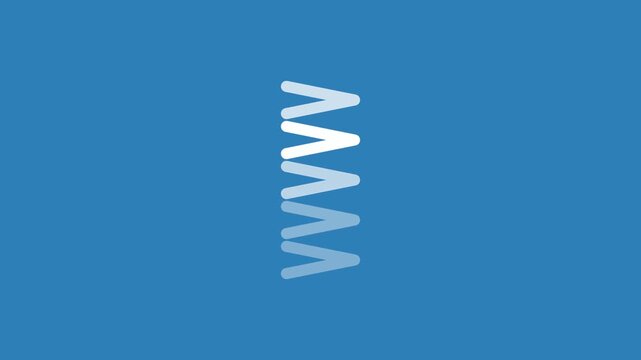 A simple, clean, white zig-zag line pattern on a solid blue background, creating a modern graphic design.