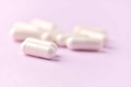 Citicoline capsules. Citicoline is a supplement that boost brain performance and improve memory. Bright background. Soft focus. Close up. Copy space