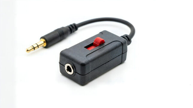 Audio jack adapter with a red toggle switch audio cable headphone adapter