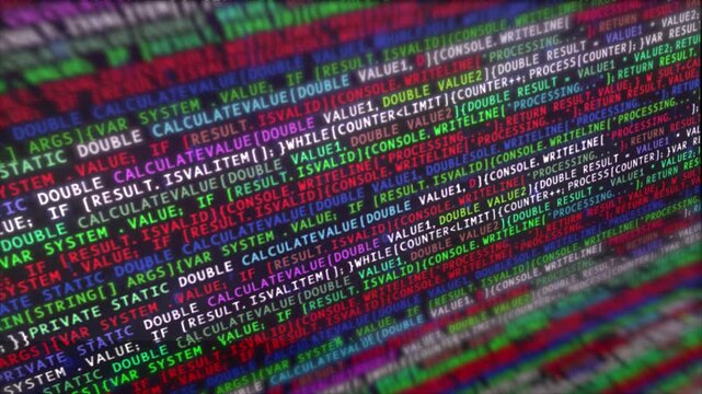 Software Digital Development Code. Computer Programming technology concept. 4K animation