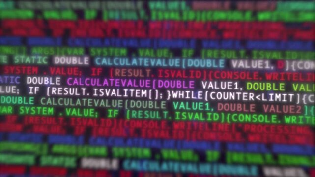 Software Digital Development Code. Computer Programming technology concept. 4K animation
