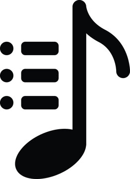 Music note playlist vector icon