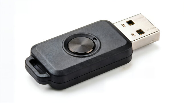 Black usb flash drive storage device with circular pattern