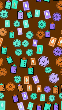 Seamless pattern of flat icons