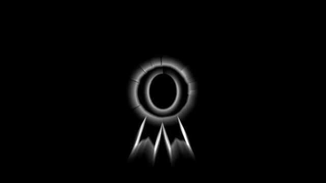 Winning medal icon and animated award badge with star, 1st place ribbon and checkmark symbol for excellence recognition on and black background, 4k