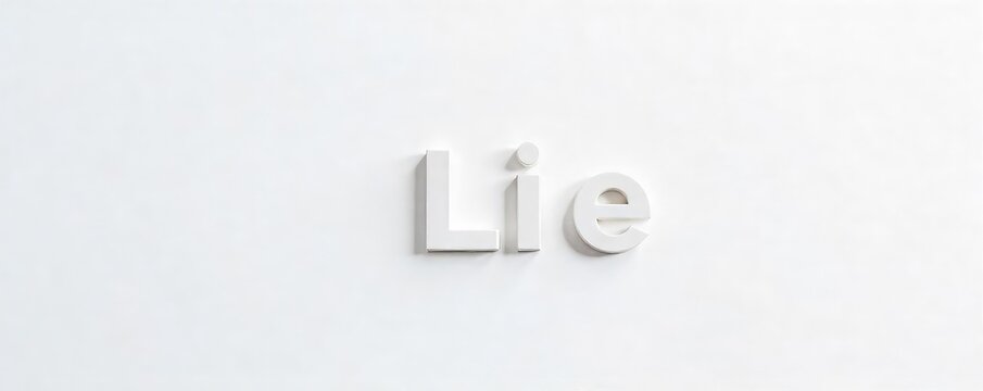 A single white lie, a subtle untruth, rests on a pristine white background  The concept of deception and honesty is subtly explored through this simple, yet powerful image ,  artificiality,  single