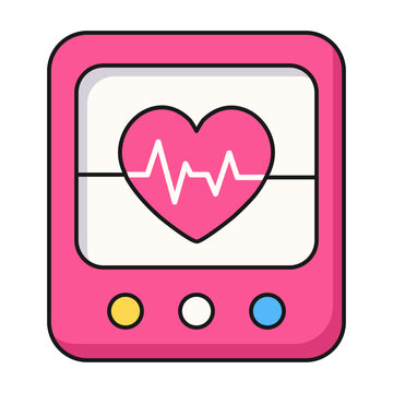 Pink Fetal Heart Monitor Screen